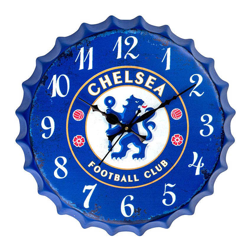 Chelsea Football Club Bottle Cap Themed Wall Clock | 14 inches