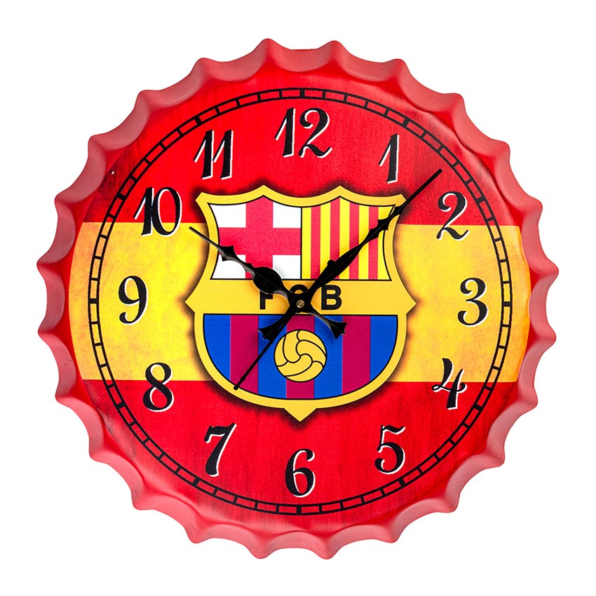 FC Barcelona Bottle Cap Themed Wall Clock | 14 inches