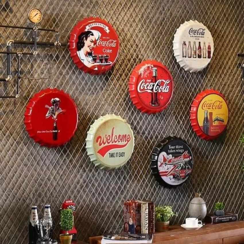 Coffee House Bottle Cap Wall Decor | 14 inches