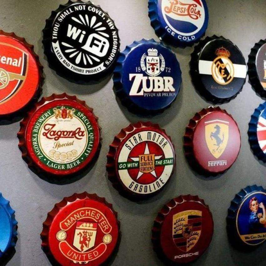 Coffee House Bottle Cap Wall Decor | 14 inches