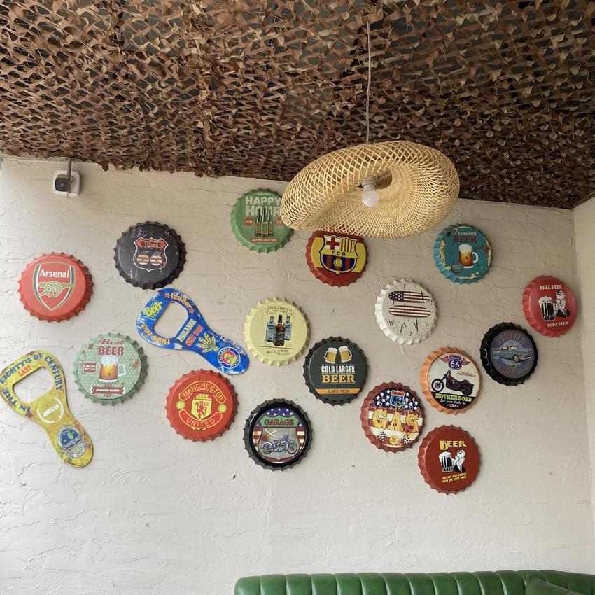 Coffee House Bottle Cap Wall Decor | 14 inches