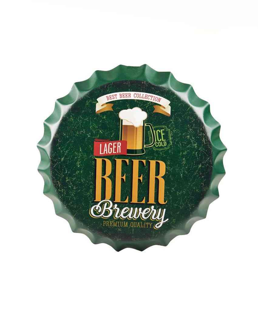 Beer Brewery Bottle Cap Wall Decor | 35 x 5 cm/ 14 x2 inches