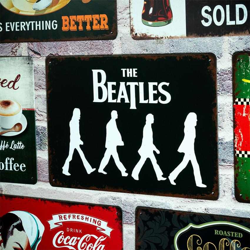 The Beatles Walking Number Plates Big Wall Sign | 12 x 8 inches