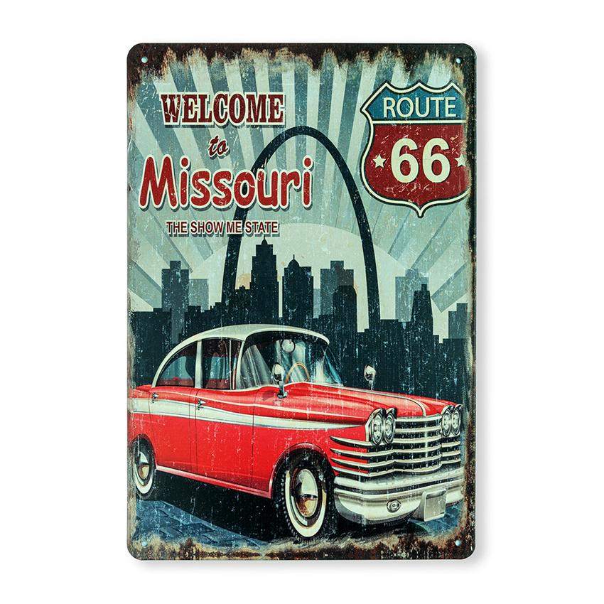 Chev Welcome to Missouri Number Plates Big Wall Sign | 12 x 8 inches