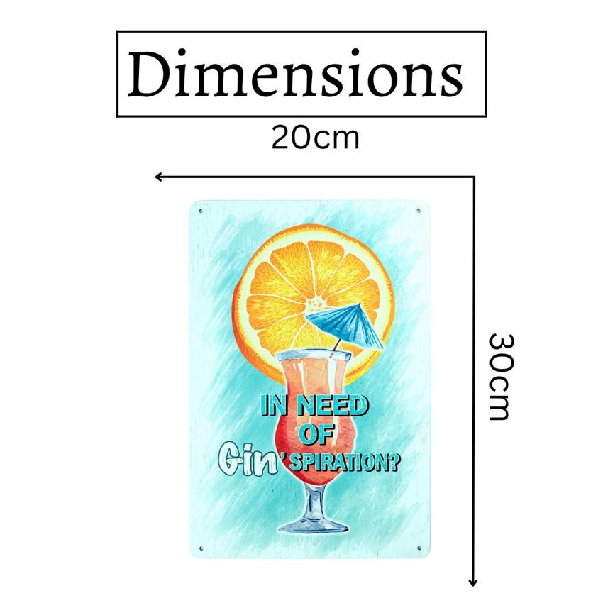 Gin'spiration Number Plates Big Wall Sign | 12 x 8 inches