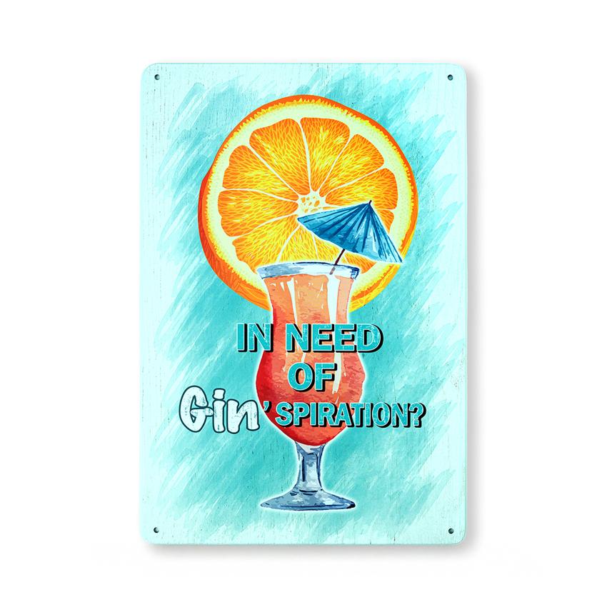 Gin'spiration Number Plates Big Wall Sign | 12 x 8 inches