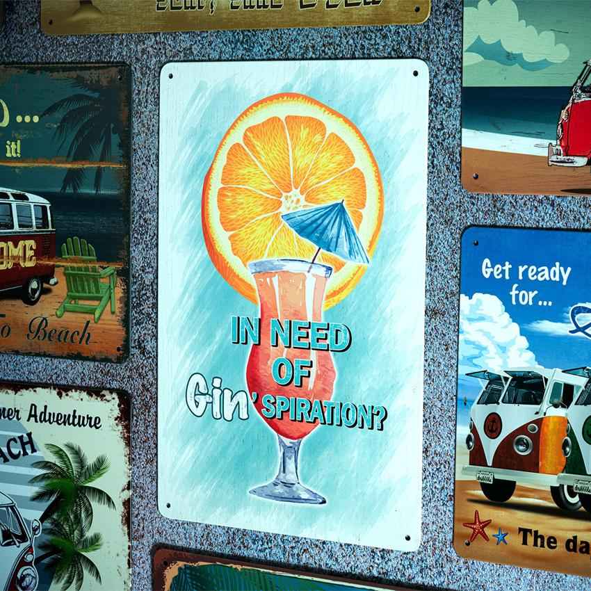Gin'spiration Number Plates Big Wall Sign | 12 x 8 inches
