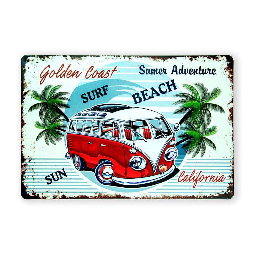 Volkswagen Surf Beach Number Plates Big Wall Sign | 12 x 8 inches