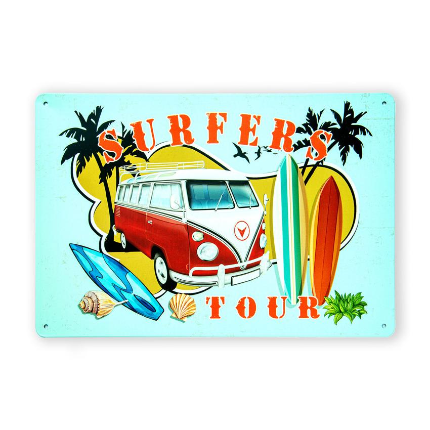 Volkswagen Surfers Tour Number Plates Big Wall Sign | 12 x 8 inches