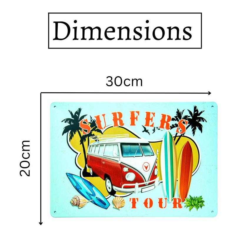 Volkswagen Surfers Tour Number Plates Big Wall Sign | 12 x 8 inches