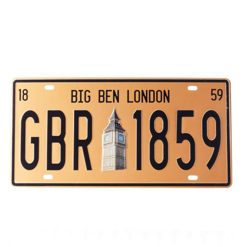 GBR 1859 Number Plates Wall Sign | 12 x 6 inches