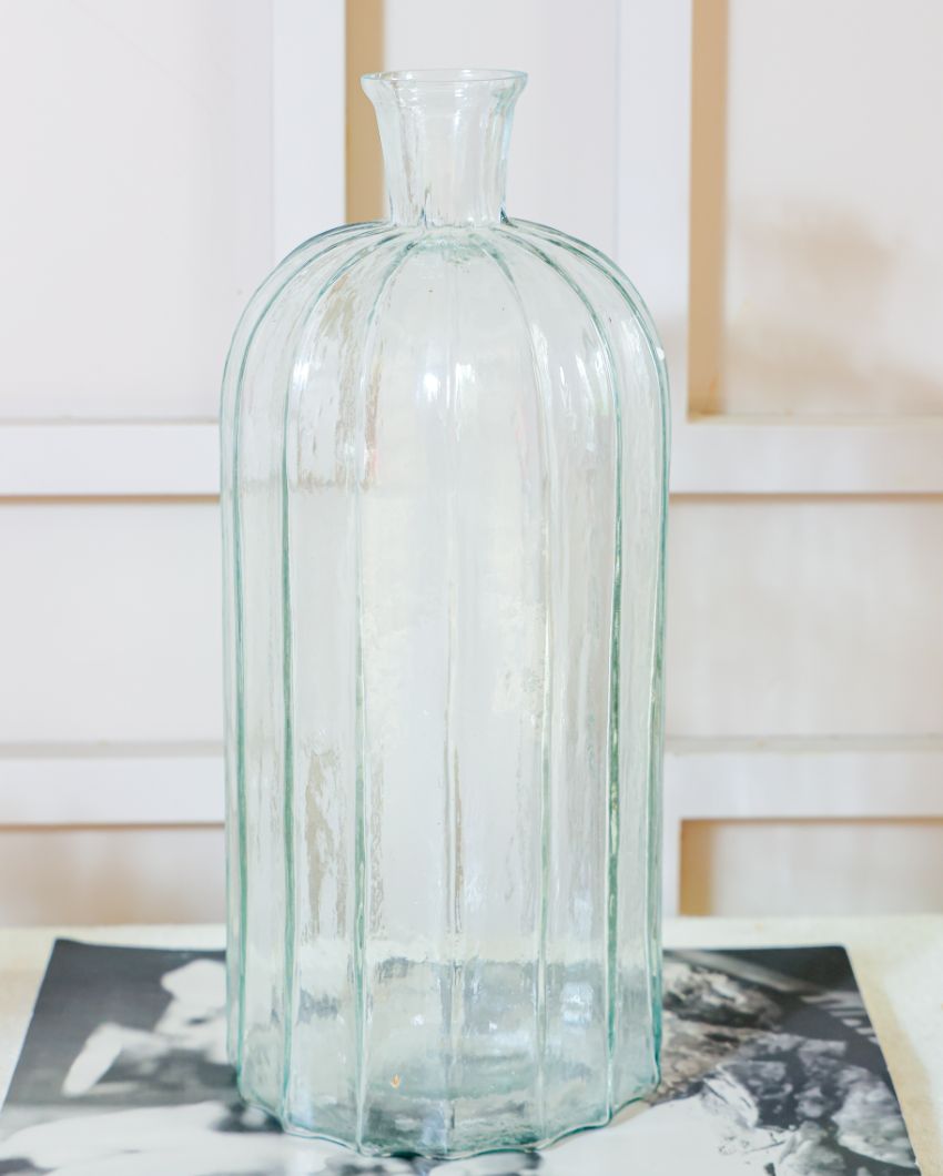 Dark Pink Gomphera With Crystal Glass Vase