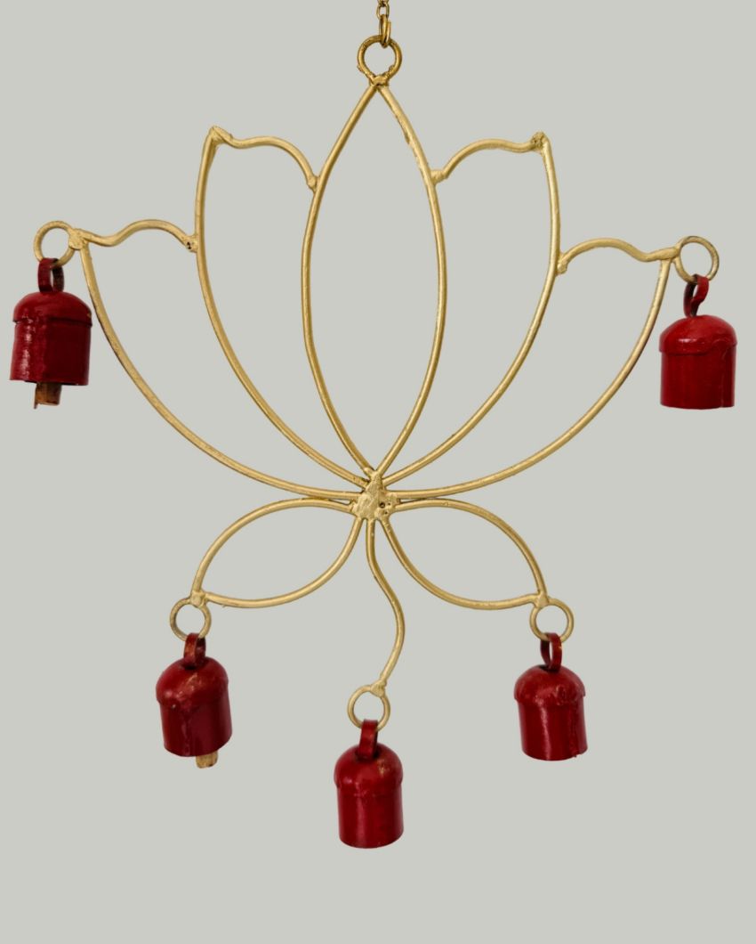 Lotus Copper Bell Wind Chime | 10 x 12 inches