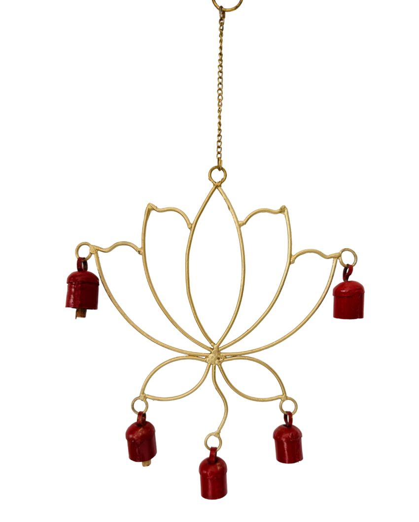 Lotus Copper Bell Wind Chime | 10 x 12 inches
