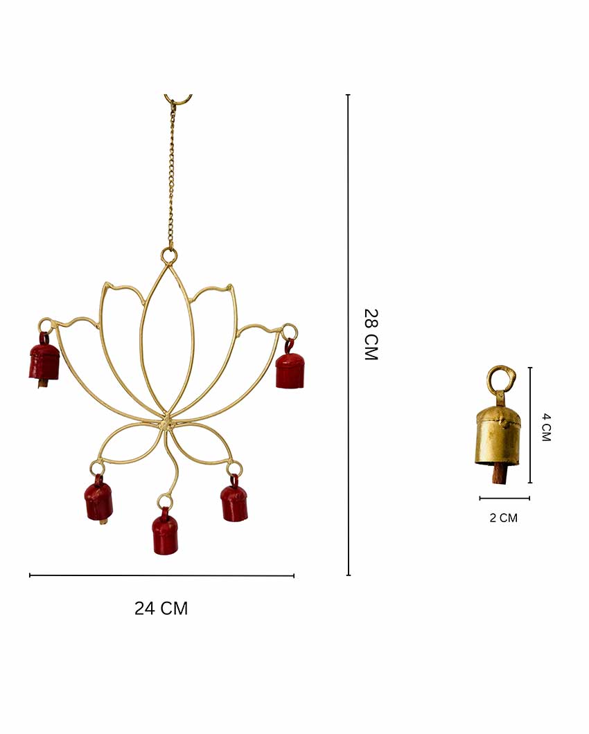Lotus Copper Bell Wind Chime | 10 x 12 inches