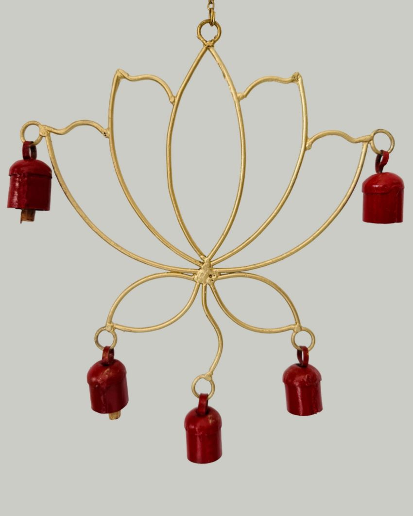 Lotus Copper Bell Wind Chime | 10 x 12 inches