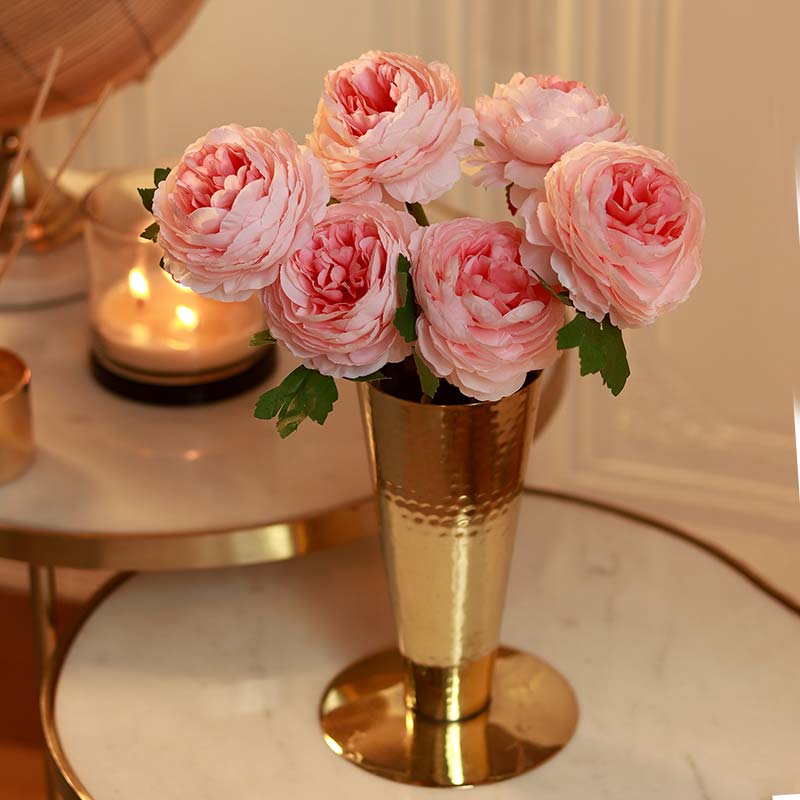 The Romania | Artificial Light Pink Peony Pack of 6
