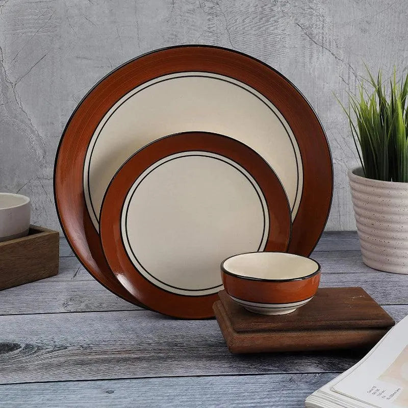Ceramic Serving Plate and Serving Bowl Set Multiple Designs Dusaan