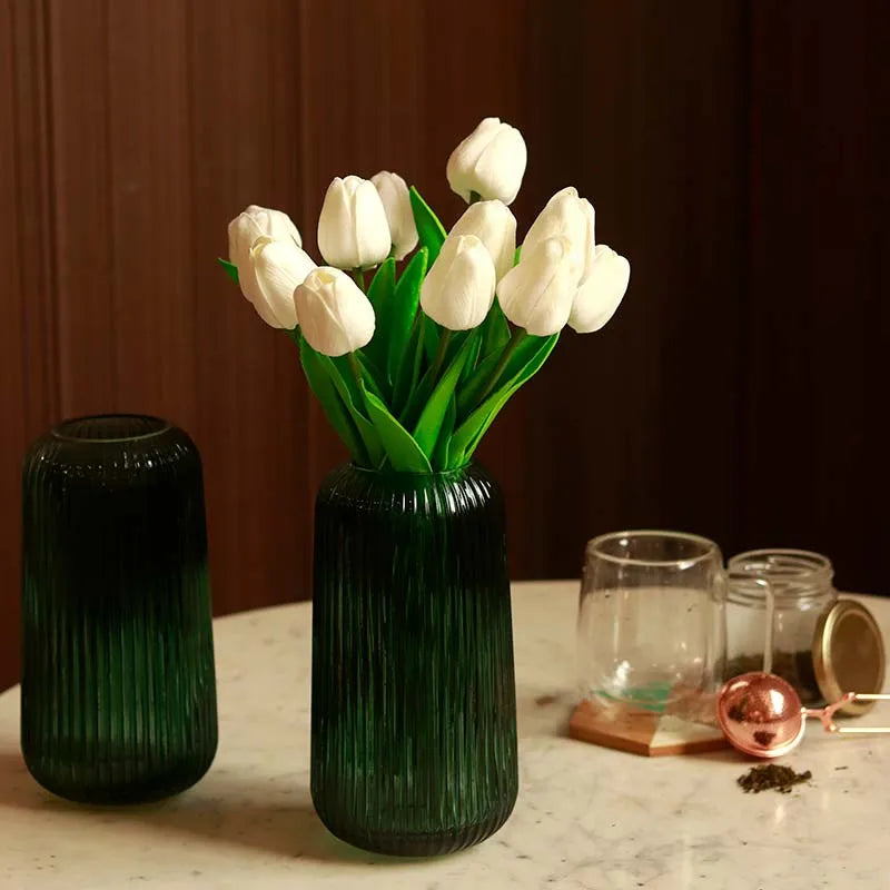 The Lisse | Artificial Tulips in Blue and White | Set of 10 flowers