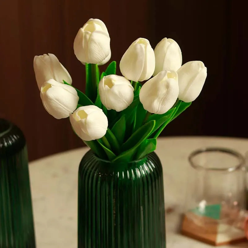The Lisse | Artificial Tulips in Blue and White | Set of 10 flowers