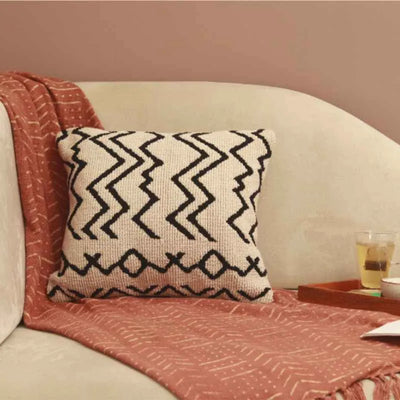 Abstract Printed Square Polyester Cushion Cover (Single)