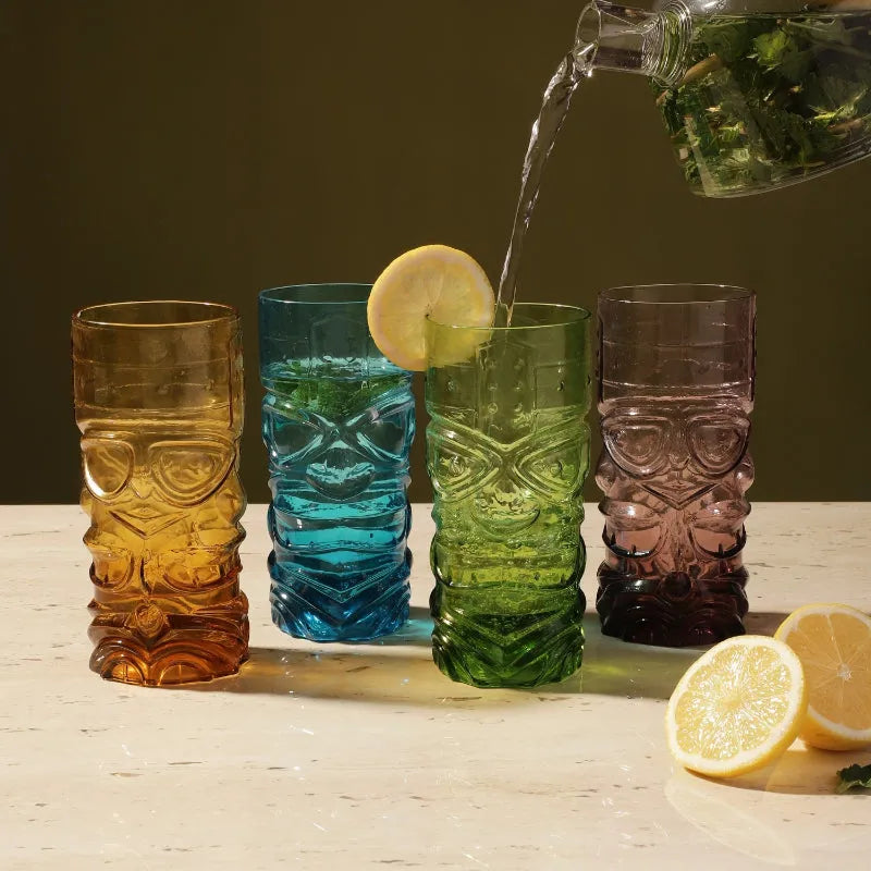 Glass Assorted Tall Tiki Glasses | Set Of 2 Default Title