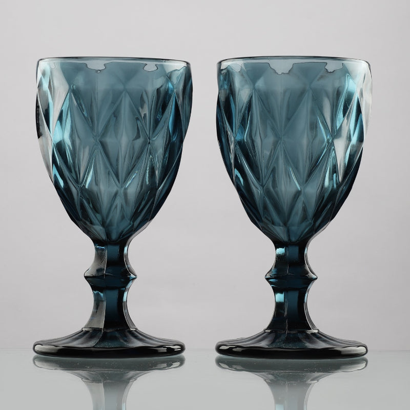 Tinted Goblet | Set Of 2 | Multiple Colors Aqua