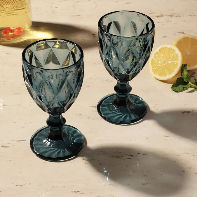 Tinted Goblet | Set Of 2 | Multiple Colors Aqua