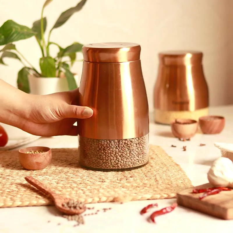 Rose Gold Storage Jar
