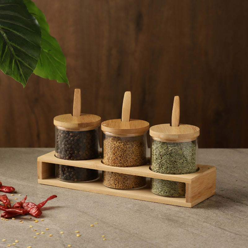Glass Condiment Serving Set Default Title