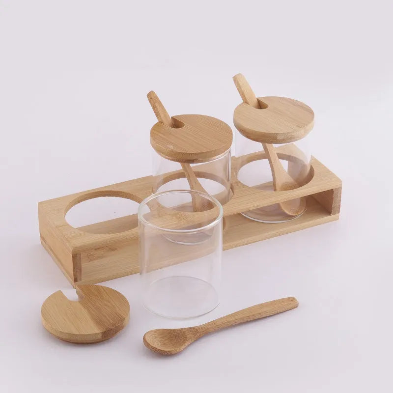 Glass Condiment Serving Set Default Title