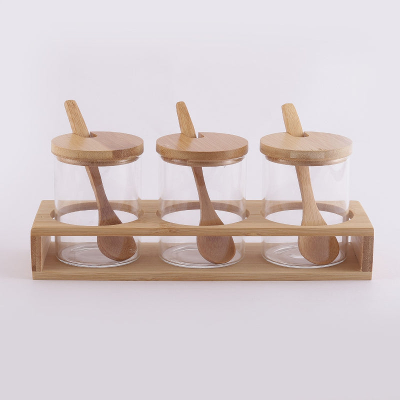 Glass Condiment Serving Set Default Title