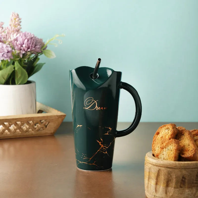 Ceramic Dream Green Straw Mug Default Title