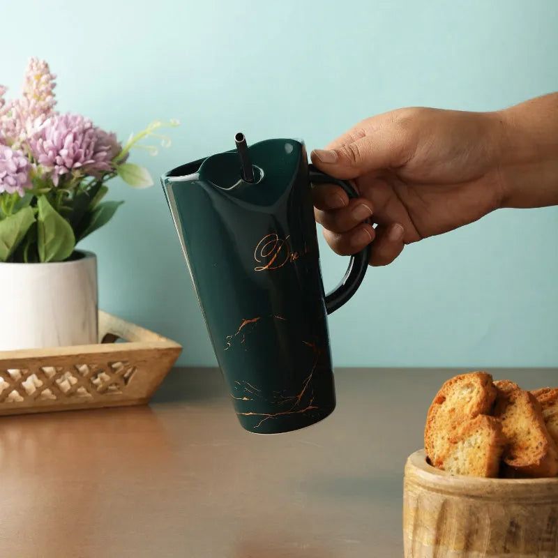 Ceramic Dream Green Straw Mug Default Title
