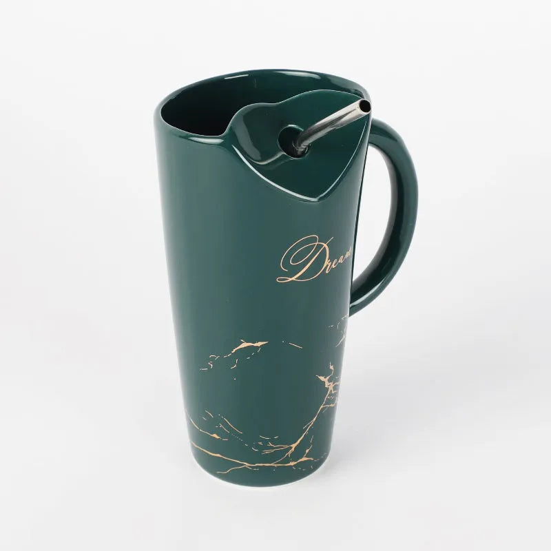 Ceramic Dream Green Straw Mug Default Title