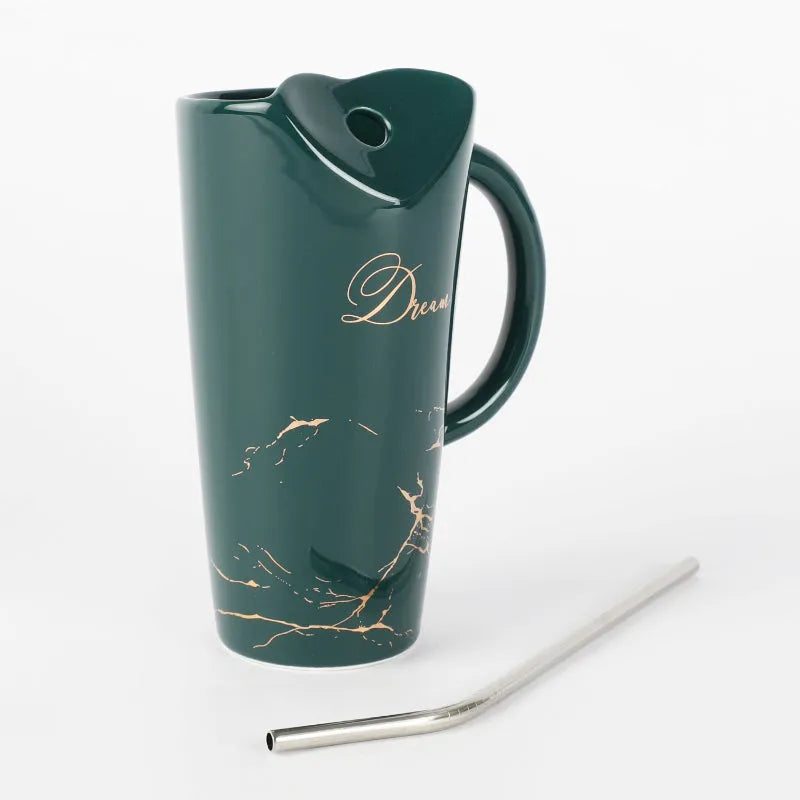 Ceramic Dream Green Straw Mug Default Title