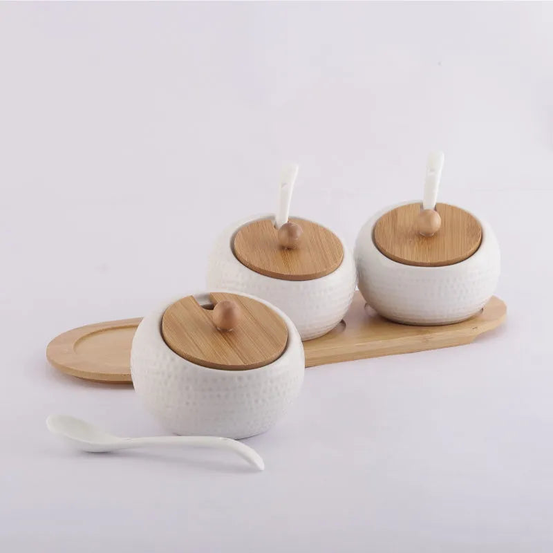Ceramic Round Condiment Serving Set Default Title