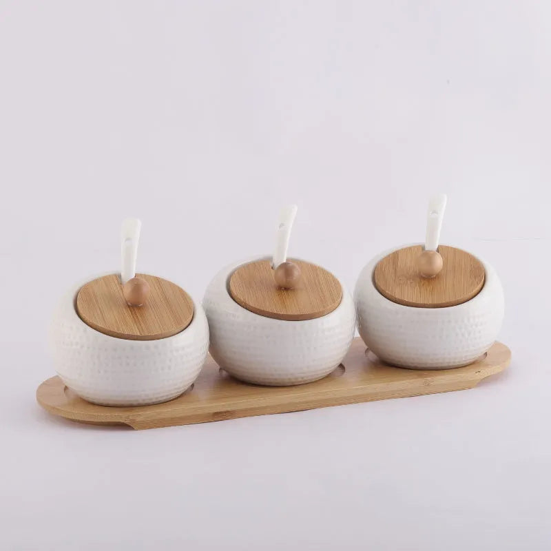 Ceramic Round Condiment Serving Set Default Title