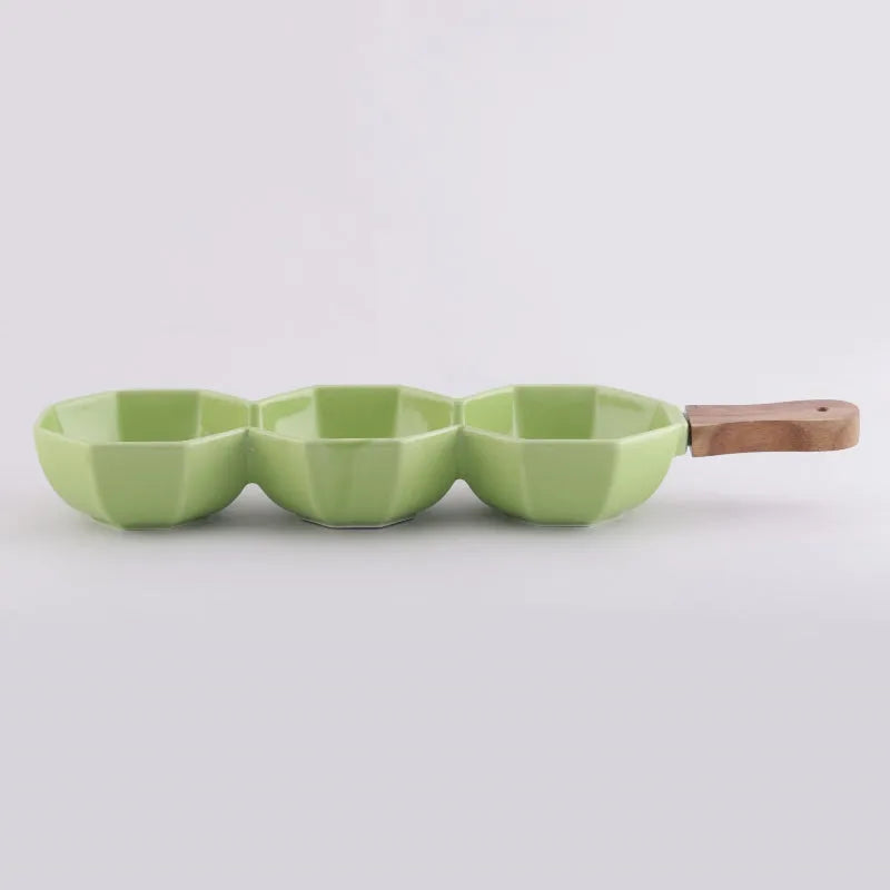 Ceramic Octa Serving Bowl | Multiple Colors Green