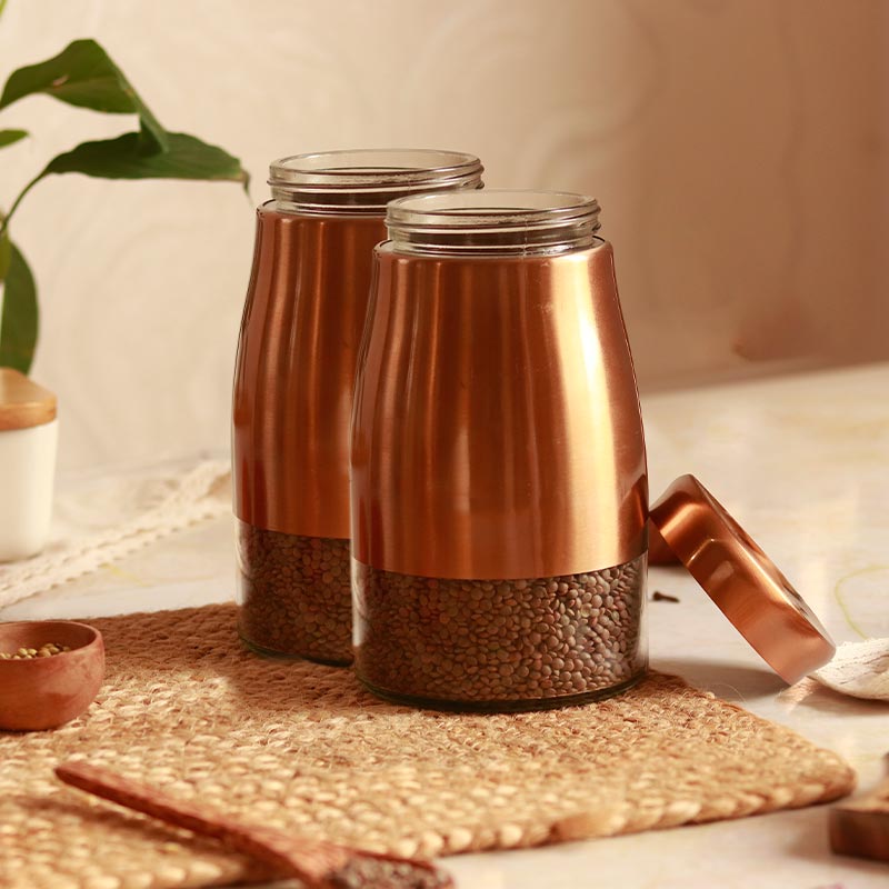Rose Gold Storage Jar