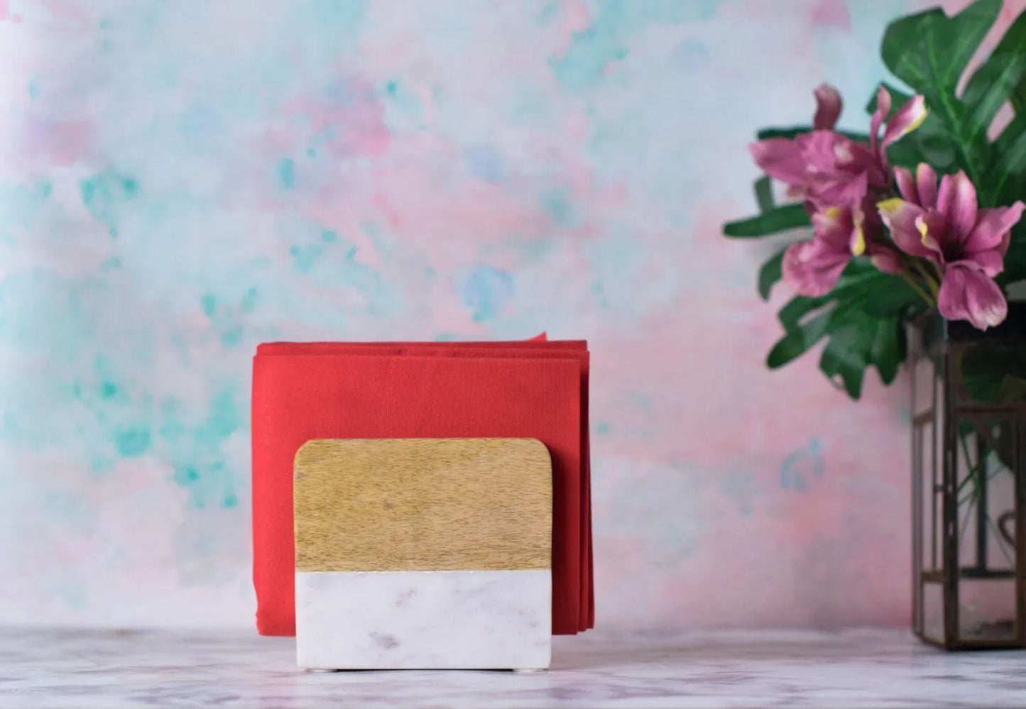 The Pitara Project Napkin Holders dusaan Doosan dushan Dusan Dosan home & living Marble Finish Napkin Holder