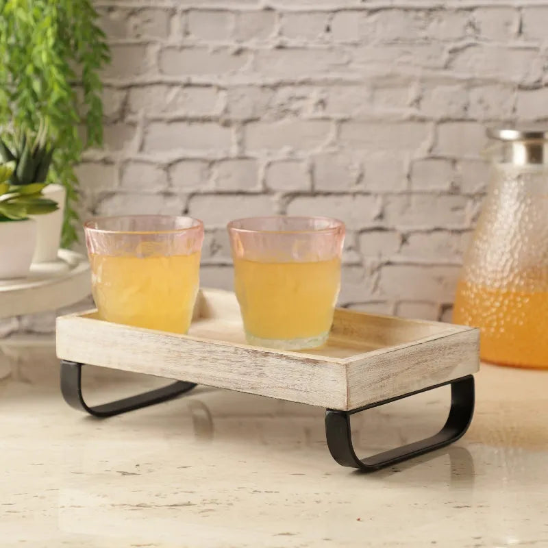 Wooden Tray Distressed White Default Title