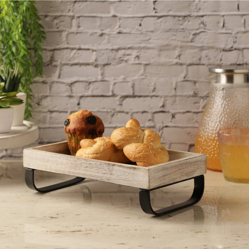 Wooden Tray Distressed White Default Title