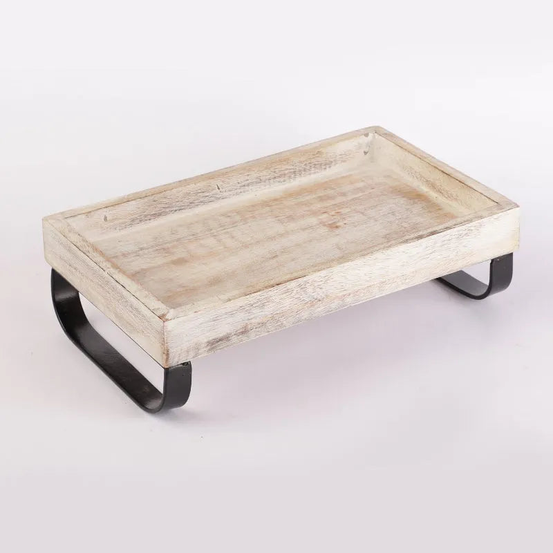 Wooden Tray Distressed White Default Title