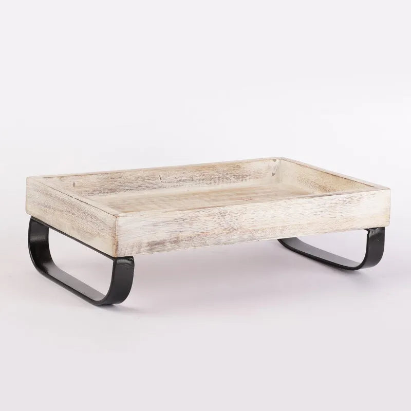 Wooden Tray Distressed White Default Title