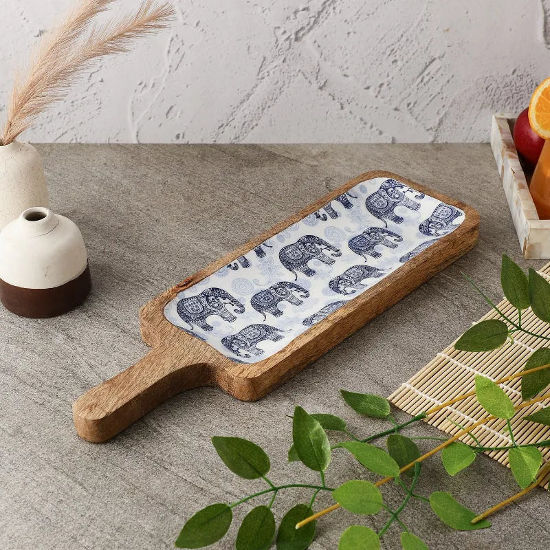 Wooden Paddle Shaped Platter | Royal Elephant Default Title