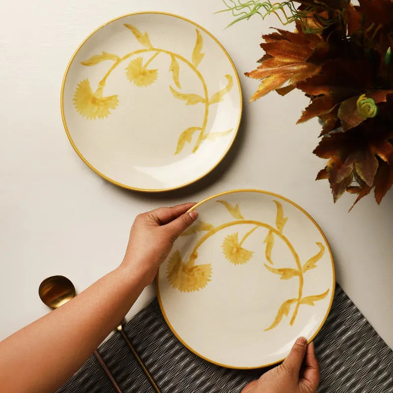 Yellow Blossom Dinner Plate | Set of 2 Default Title