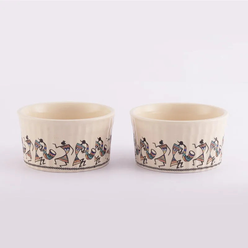 Ceramic Oblong Tribal Art Bowls | Set Of 2 Default Title