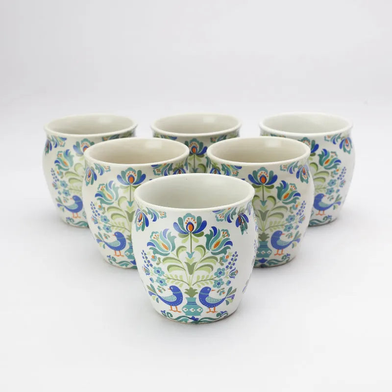 Ceramic Floral Kullads | Set of 6 Default Title
