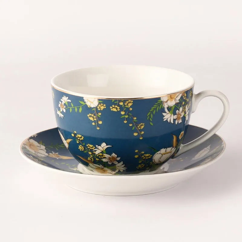 Ceramic Teal Cups & Saucers | Set of 2 Default Title
